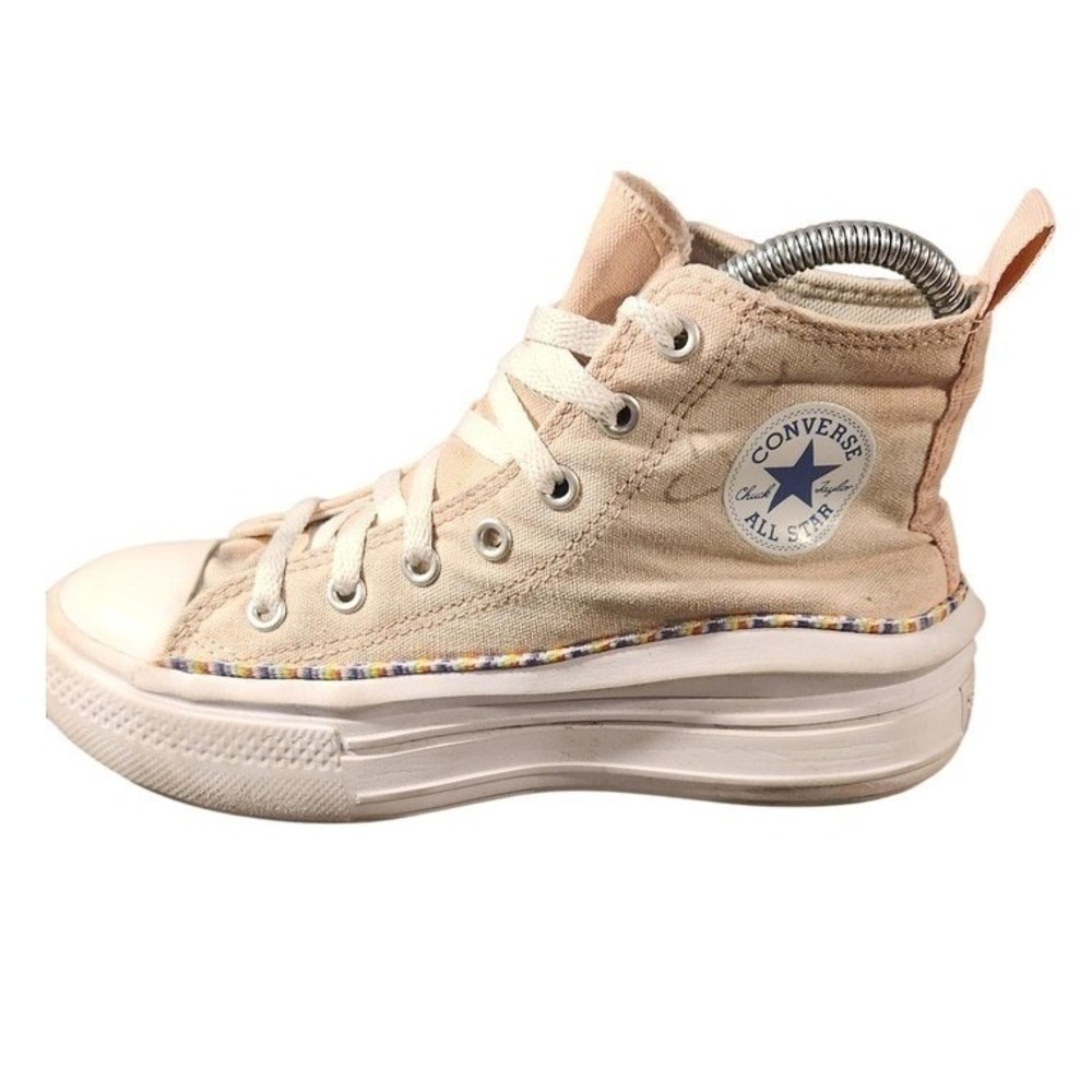 Converse Chuck Taylor All Star Move Shoes Kids Size 3 Pink Rainbow Platform